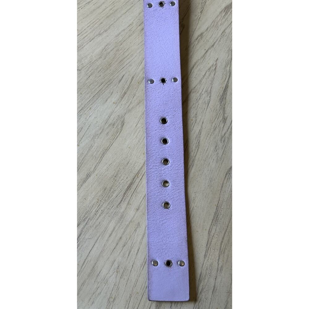 Vintage Y2K Pink Belt Leather Studded Chunky Heavy Holes Punk 90s Women S Retro - Picture 11 of 11